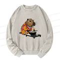 Kyoto-Lion Cute Capybara Eating Ramen Washed Sweatshirt