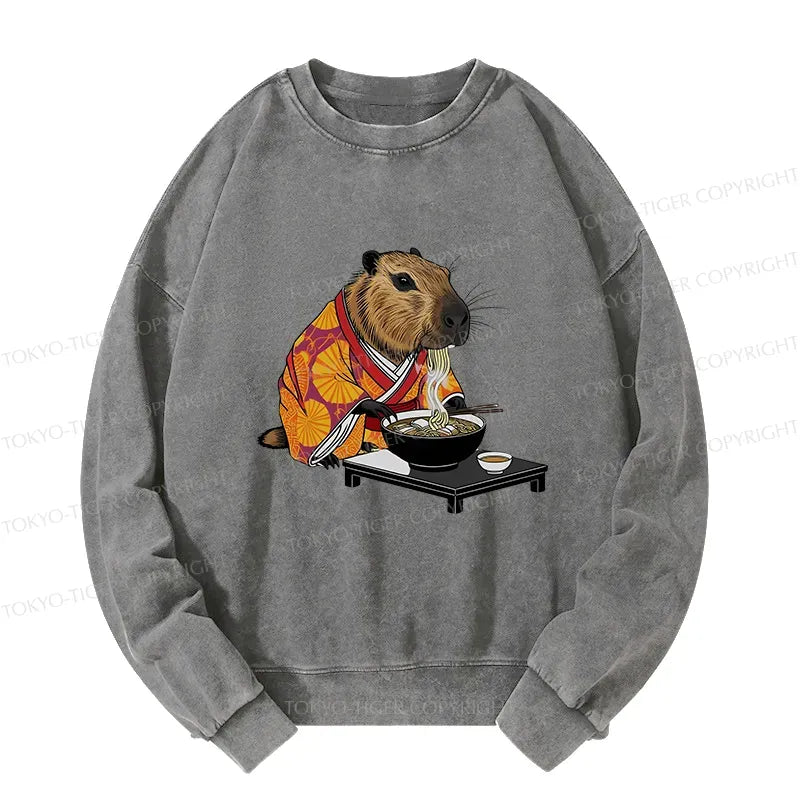 Capybara Eating Ramen Sweatshirt Best Seller