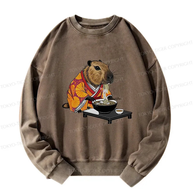 Cute Capybara Ramen Sweatshirt for Streetwear