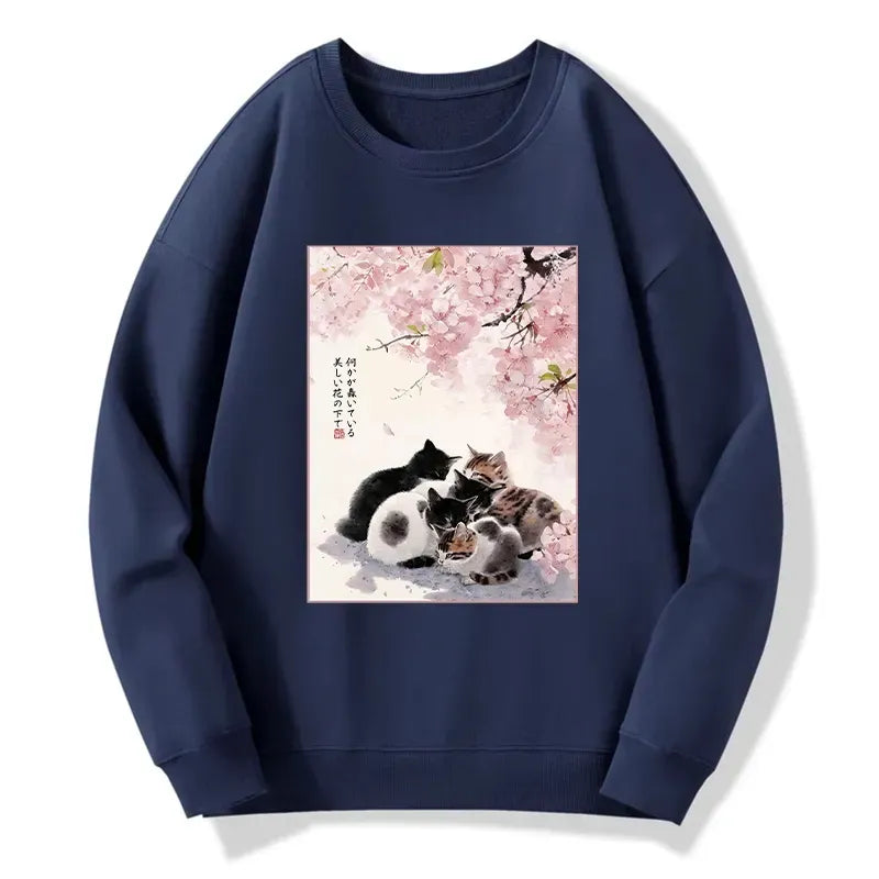 japanese garden cat sweatshirt gift idea