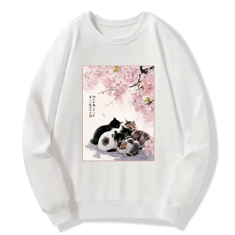 japanese garden cat sweatshirt gift idea