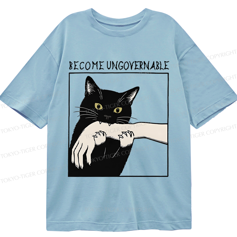 Japanese Black Cat T-Shirt for Daily Wear