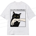 Japanese Black Cat T-Shirt for Daily Wear