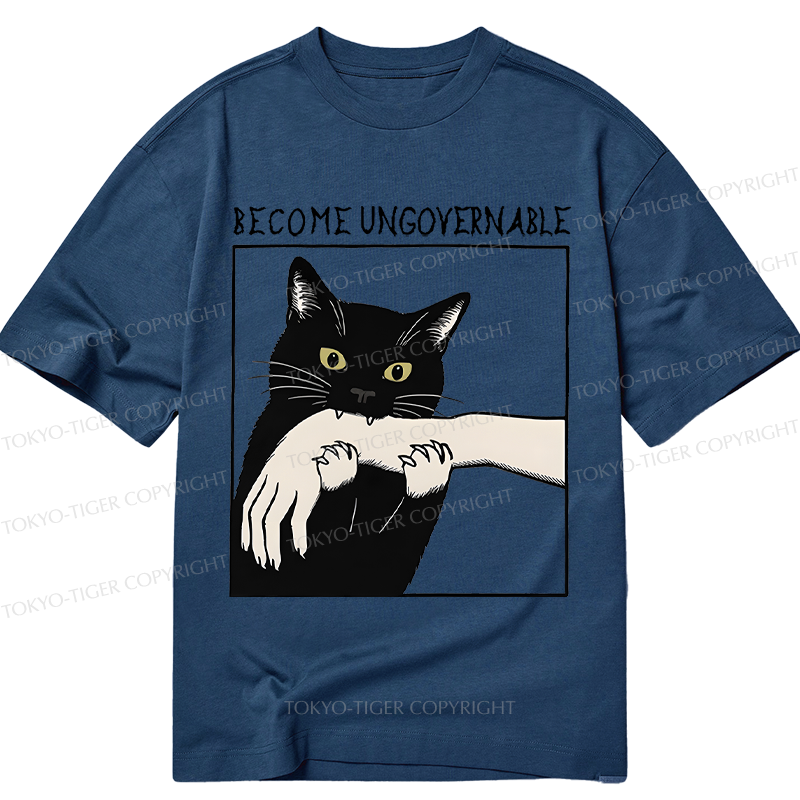 Black Cat Biting Shirt Best Seller