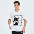 Japanese Black Cat T-Shirt for Daily Wear