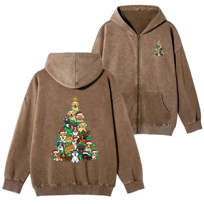 Japanese Washed Zip Hoodie for Winter