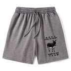 funny kyoto lion washed shorts for summer