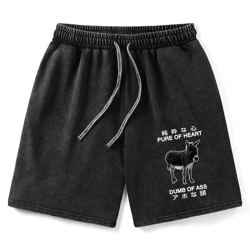 funny kyoto lion washed shorts for summer