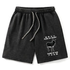 funny kyoto lion washed shorts for summer