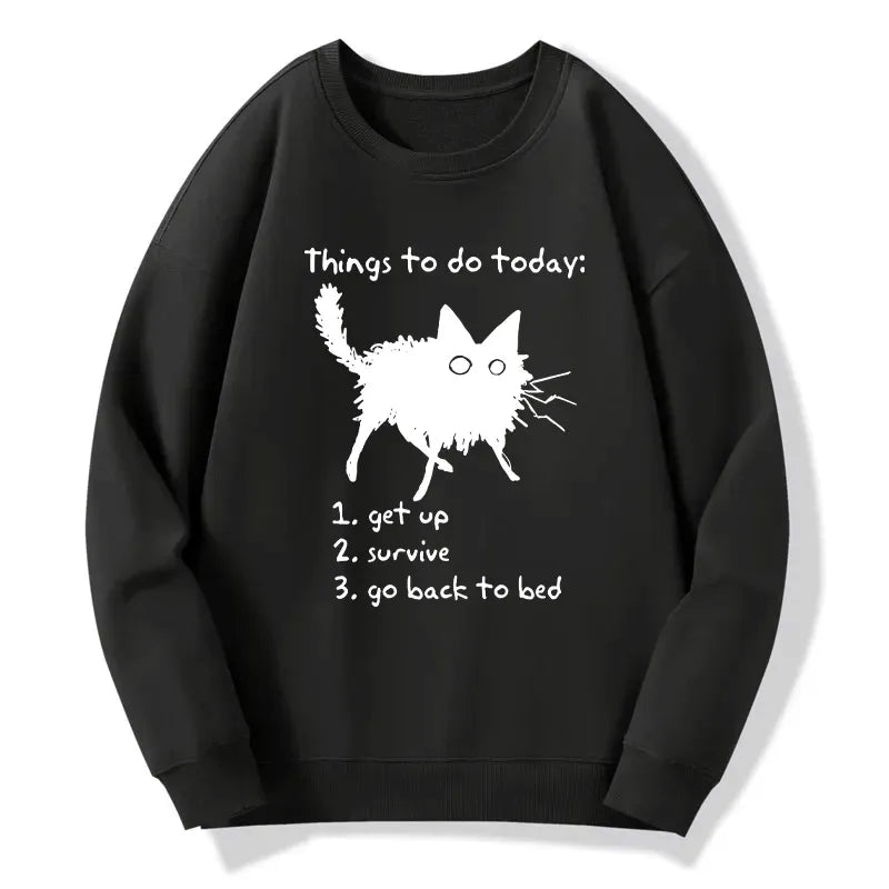 Kyoto-Lion Lazy Cat Survive Day Funny Meme Classic Sweatshirt