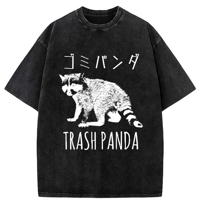 Kyoto-Lion Funny Trash Panda Washed T-Shirt