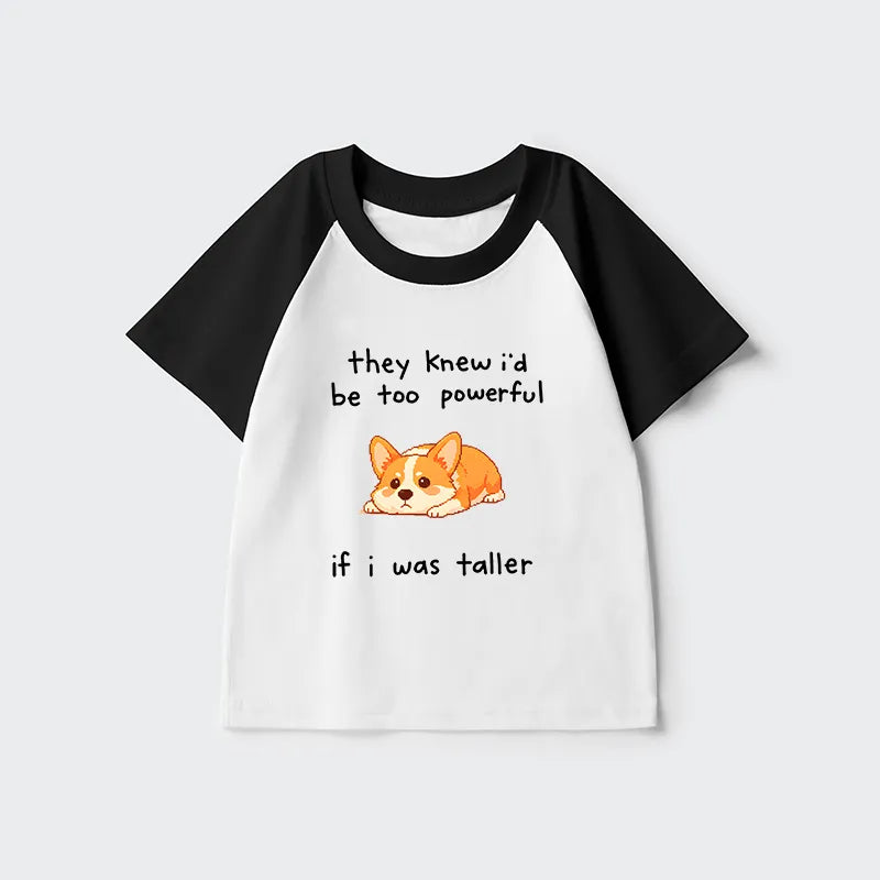 Kyoto-Lion Funny Short Dog Joke Kids Raglan T-shirt
