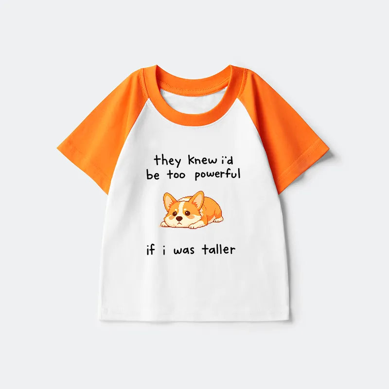 Kyoto-Lion Funny Short Dog Joke Kids Raglan T-shirt