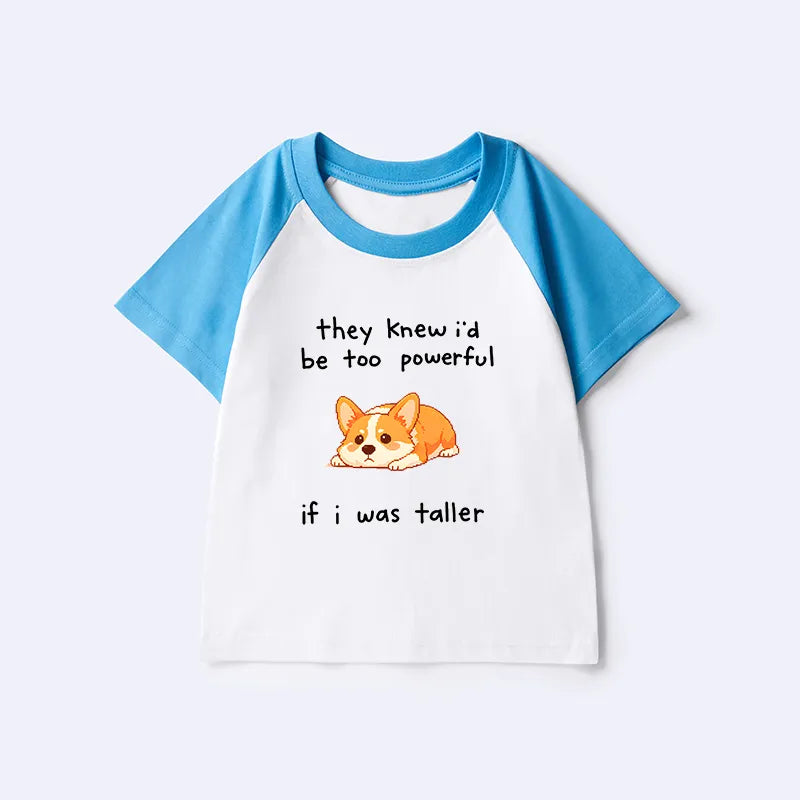 Kyoto-Lion Funny Short Dog Joke Kids Raglan T-shirt