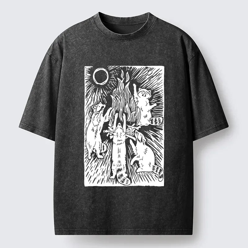 Kyoto-Lion Raccoon Campfire Shirt