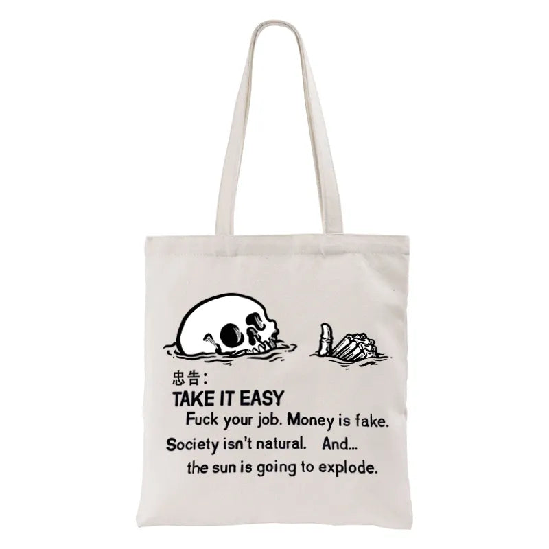 Kyoto-Lion Skeleton Ridicule Tote Bag