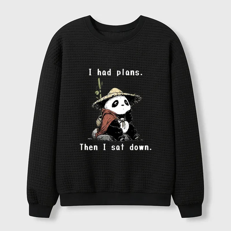 Kyoto-Lion The Maybe Later Panda Waffle Sweatshirt