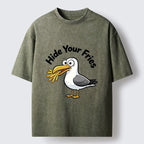 Kyoto-Lion Seagull Fries Meme Washed T-Shirt