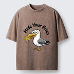 Kyoto-Lion Seagull Fries Meme Washed T-Shirt