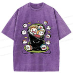 Kyoto-Lion Washed T-Shirt for Streetwear