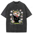 Kyoto-Lion Sushi Burrito Funny Washed T-Shirt