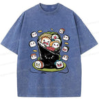 Kyoto-Lion Sushi Burrito Funny Washed T-Shirt