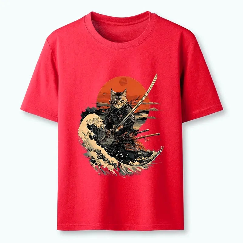 Handsome Cat Samurai Shirt Gift for Him