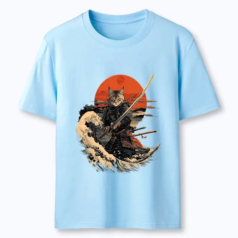 Handsome Cat Samurai Shirt Gift for Him