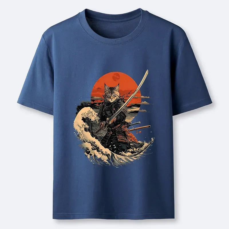 Handsome Cat Samurai Shirt Gift for Him
