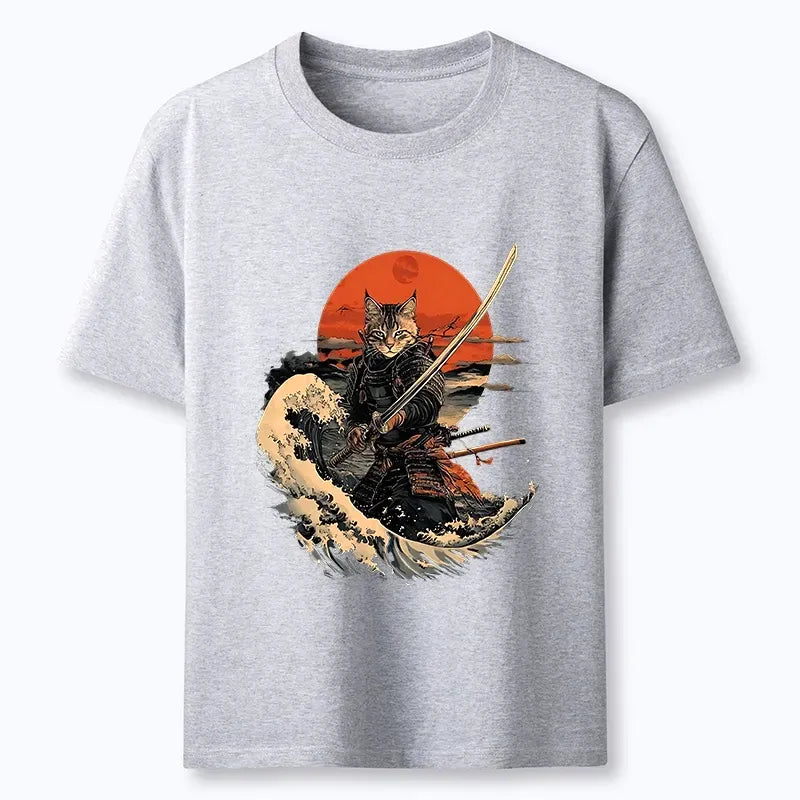 Handsome Cat Samurai Shirt Gift for Him