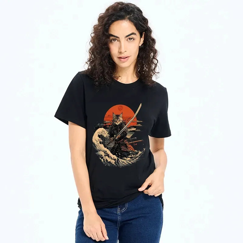 Japanese Samurai Cat Classic T-Shirt