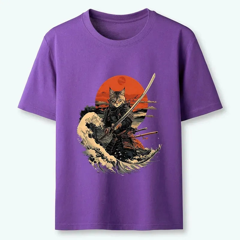 Handsome Cat Samurai Shirt Gift for Him