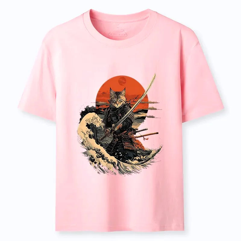 Kyoto-Lion Handsome Cat Samurai Japanese Classic T-Shirt