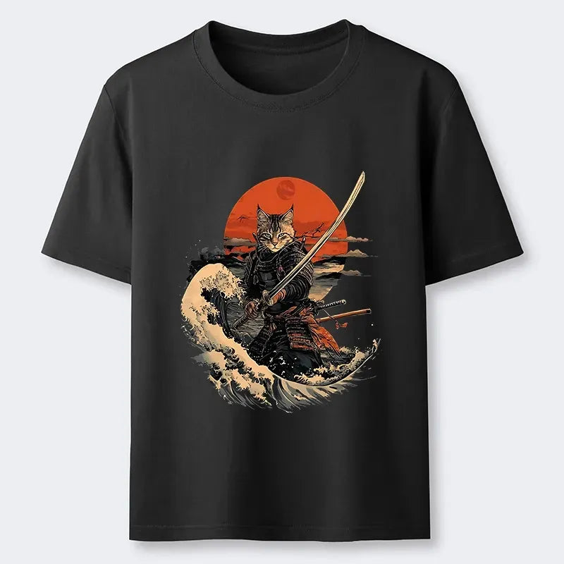 Handsome Cat Samurai Shirt Gift for Him