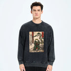 Kyoto-Lion Samurai Frog Training Washed Sweatshirt
