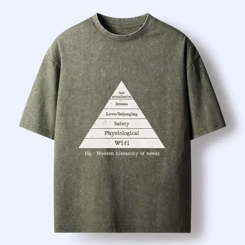 Kyoto-Lion Funny Wifi Is Essential Meme Washed T-Shirt