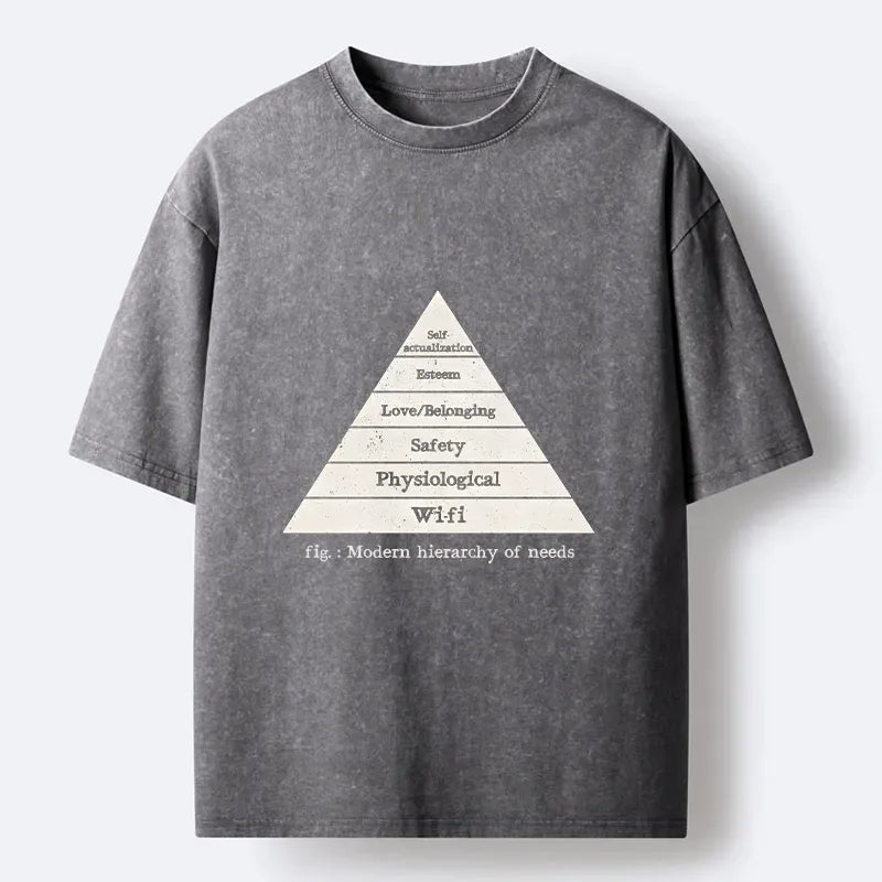 Kyoto-Lion Funny Wifi Is Essential Meme Washed T-Shirt