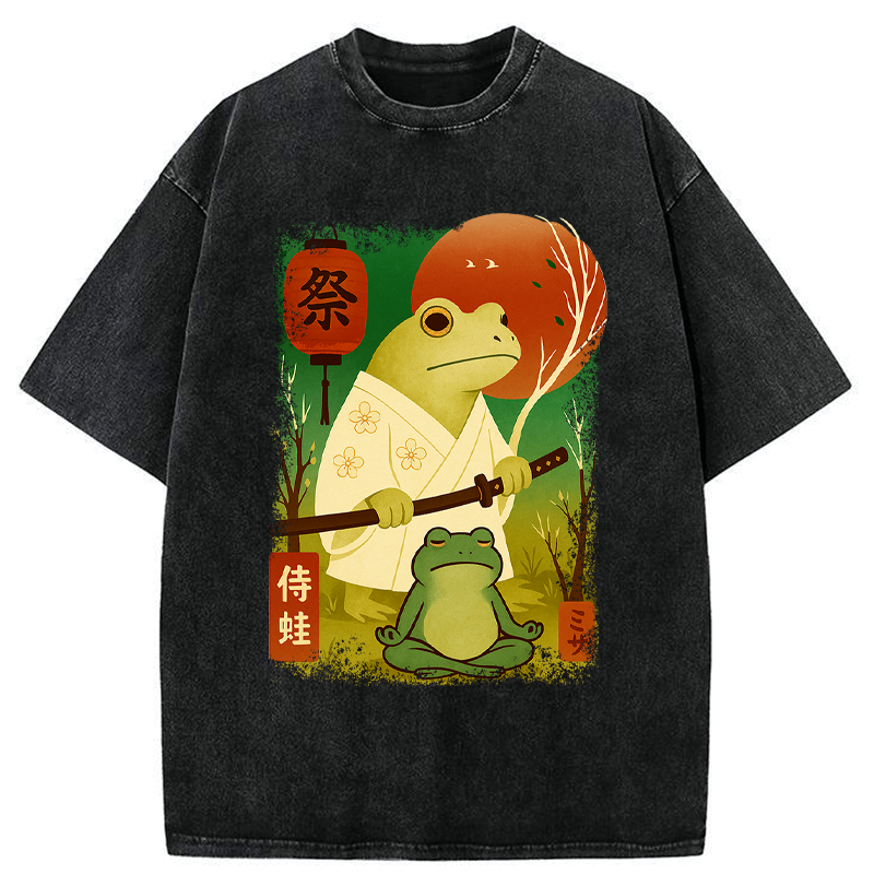 Funny Frog Samurai T-Shirt for Daily Wear