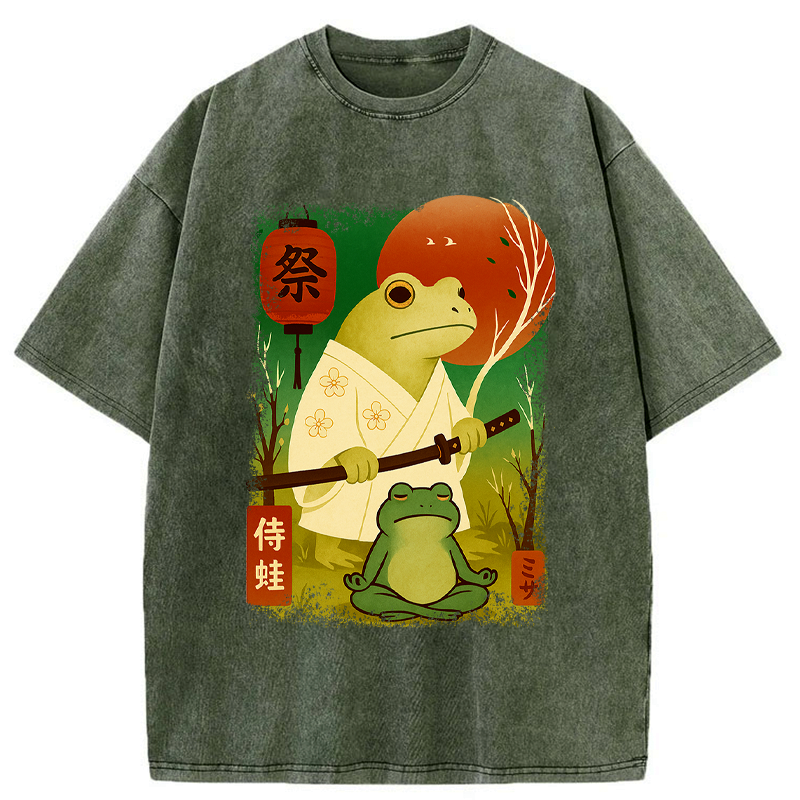 Funny Frog Samurai T-Shirt for Daily Wear