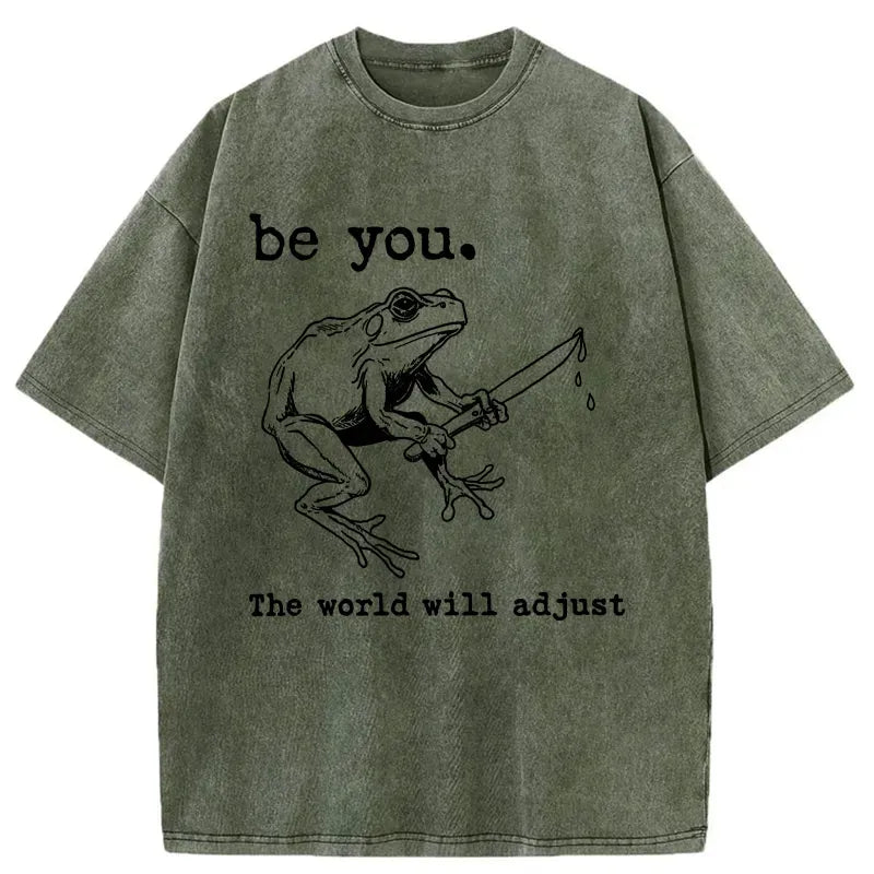 Japanese Vintage Washed T-Shirt for Daily Wear