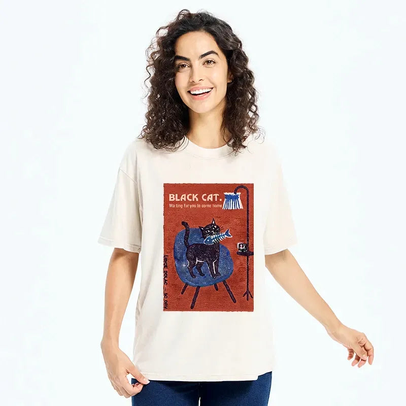 Waiting Cat Fish Bone T-Shirt