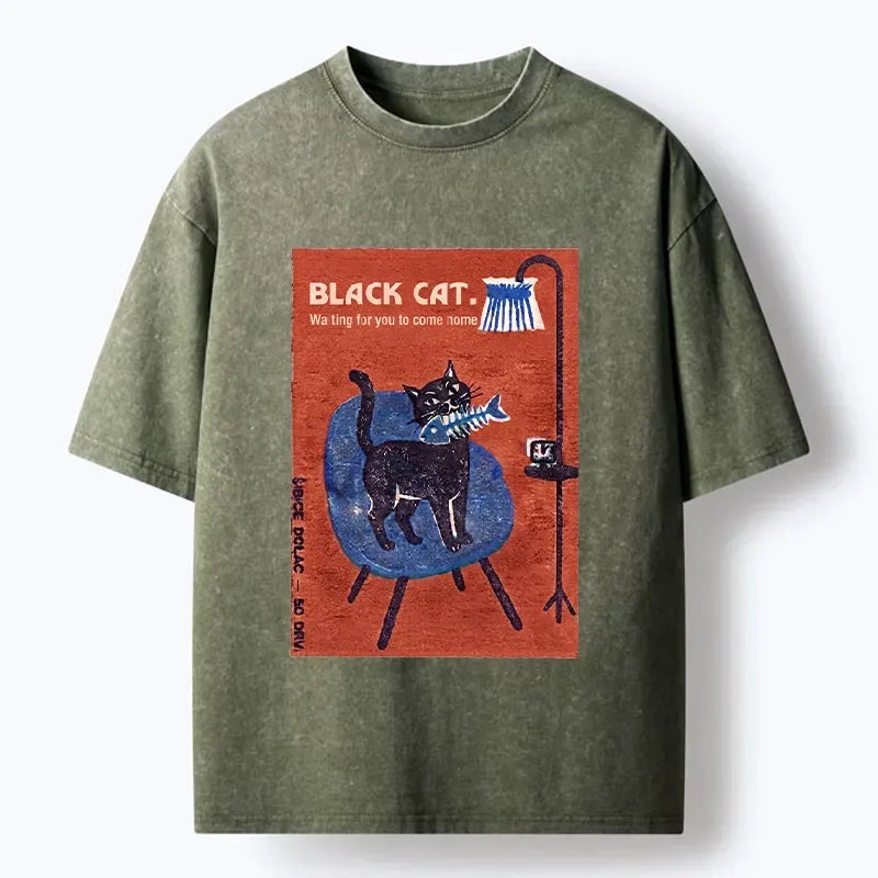 Waiting Cat Fish Bone T-Shirt