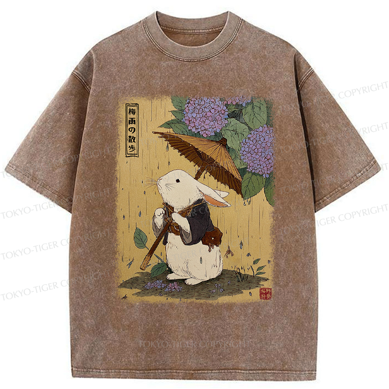 Japanese ukiyoe bunny t-shirt for daily wear