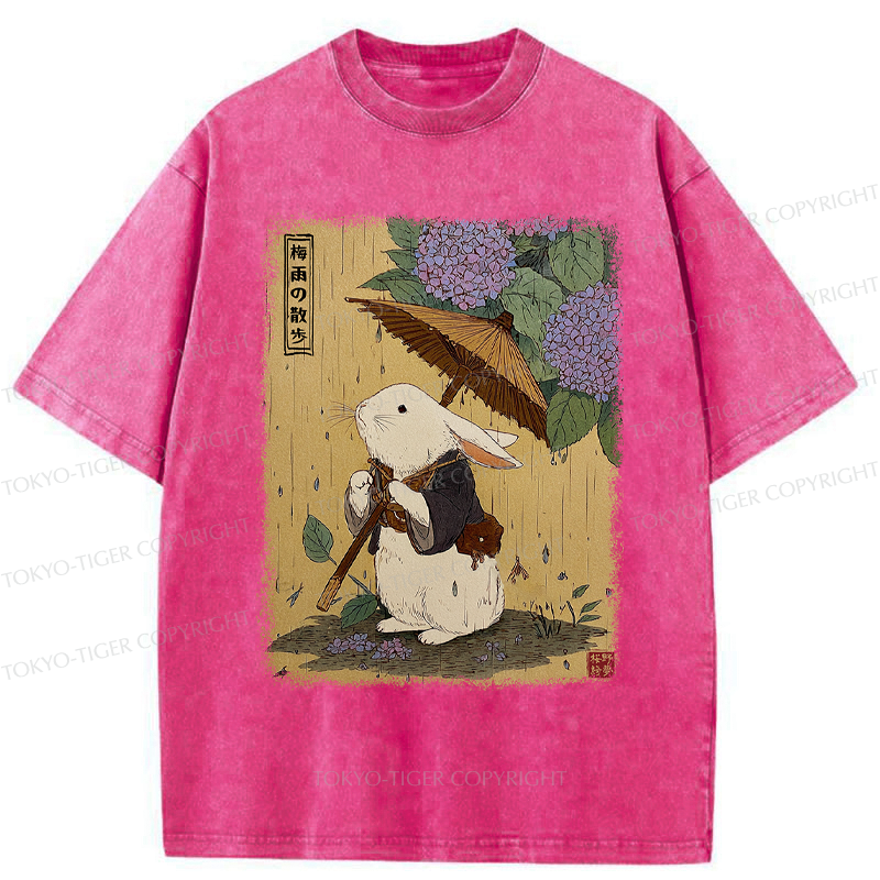 Japanese ukiyoe bunny t-shirt for daily wear