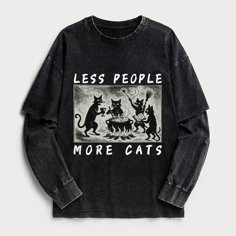 Japanese Vintage Cat T-Shirt for Daily Wear
