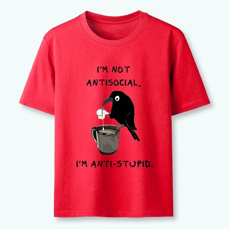 Kyoto-Lion Cool Crow Sips Calm Coffee Alone Classic T-Shirt