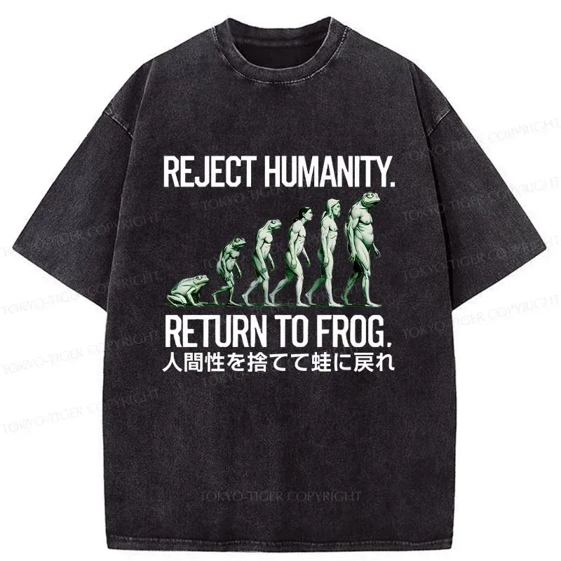 Kyoto-Lion Degenerate Into A Frog Washed T-Shirt