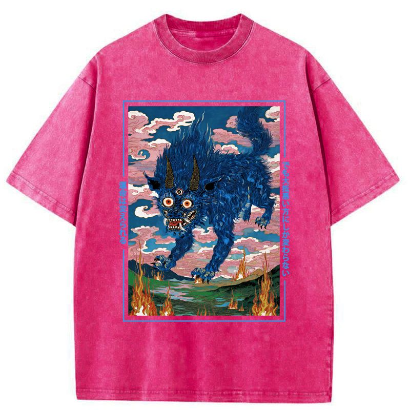 Kyoto-Lion The Beast Of Twisted Fate Washed T-Shirt