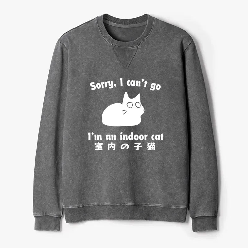 Japanese Cat Sweatshirt for Indoor