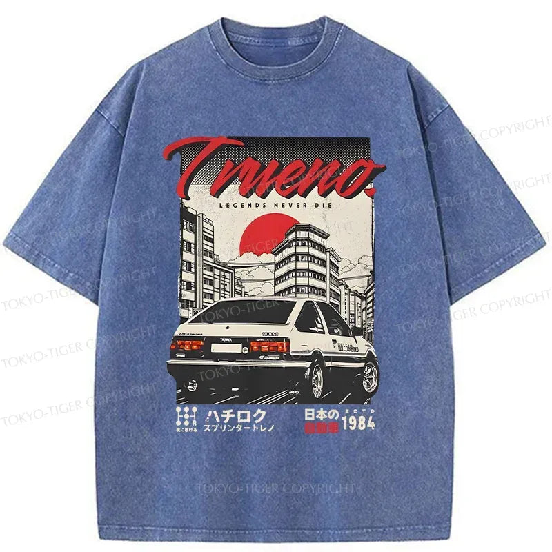 Kyoto-Lion Retro Japanese Car Funny Washed T-Shirt